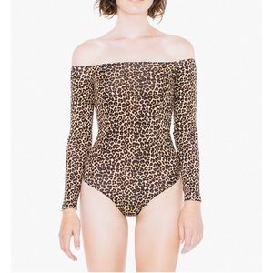 Off Shoulder Leopard Bodysuit